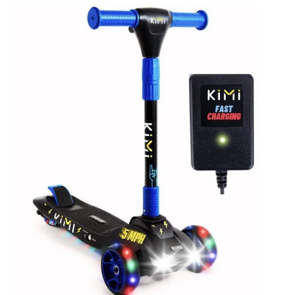 KIMI Kids Electric Scooter 🛴 BLUE Light-Up Wheels 5 MPH, BRAND NEW, IN BOX